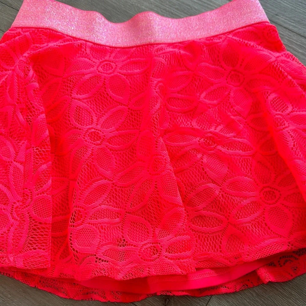 Justice Brand New Floral Lace Pink Skort Size 10